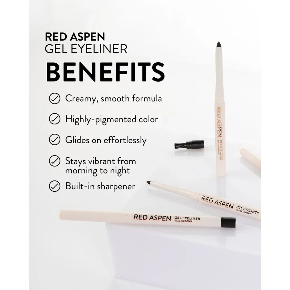 Red Aspen Gel Eyeliner – Soft Smooth Long-Lasting Highly Pigmented Eye Liner – N